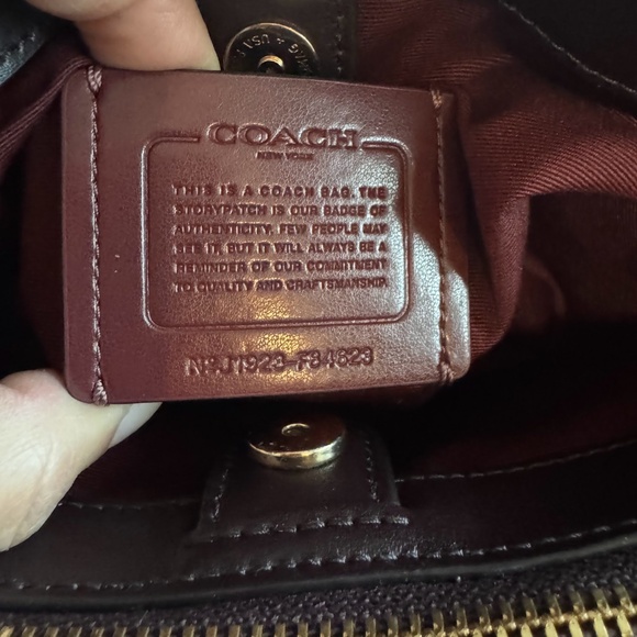 Coach Mini Sage Carryall Satchel Crossbody Bag Brown/Red Signature Canvas F84623 - Picture 8 of 13